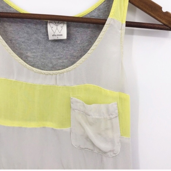 Ella Moss Silk Stripe Sleeveless Pocket Tank Top - Picture 3 of 7